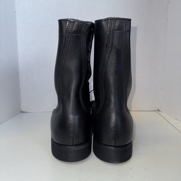 Vintage 96 Black 10.5 Leather Combat Boot COVE Military Steel-toe BILTRITE NWOB